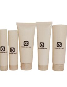 Biodegradable Cosmetic 100g Wheat Straw Facial Cleanser Soft Tube Hand Cream 100ml Squeeze Tubes with Bamboo Lid Plastic