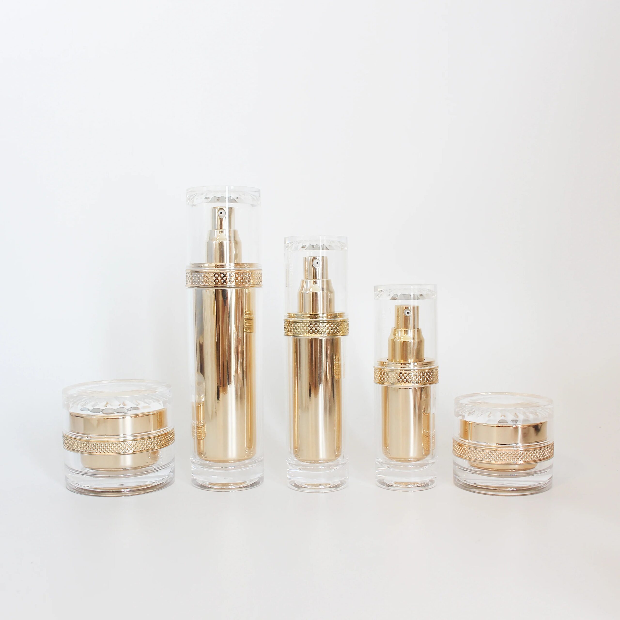 Custom High-End 30ml 50ml 100ml Acrylic Cosmetic Bottle Luxury Empty Jar for Skin Care Lotion Cream Eye Cream False Eyelashes