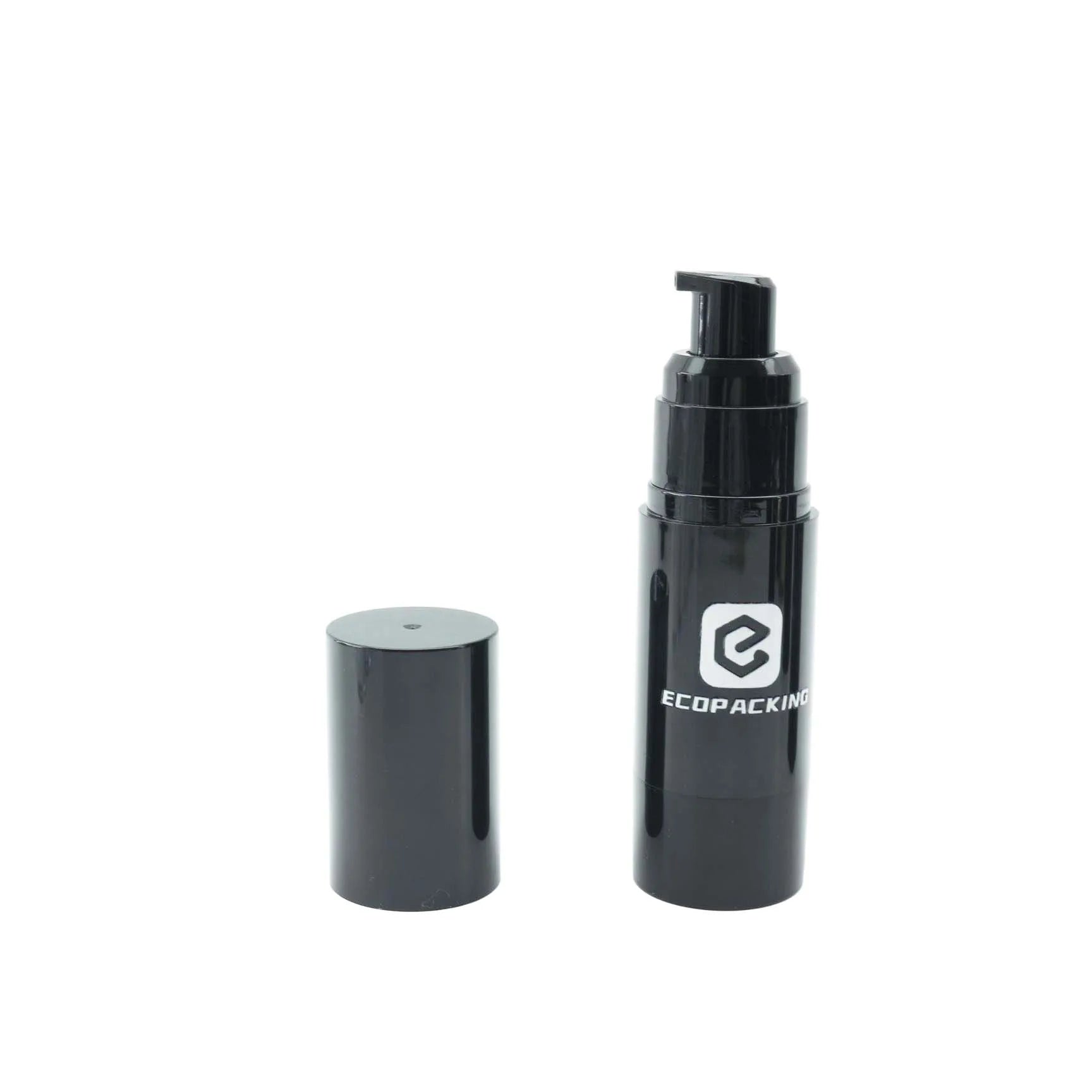 Luxury 15ml 30ml 50ml Black Airless Pump Bottle Customized Face Serum Skin Care Packaging - 图片 4