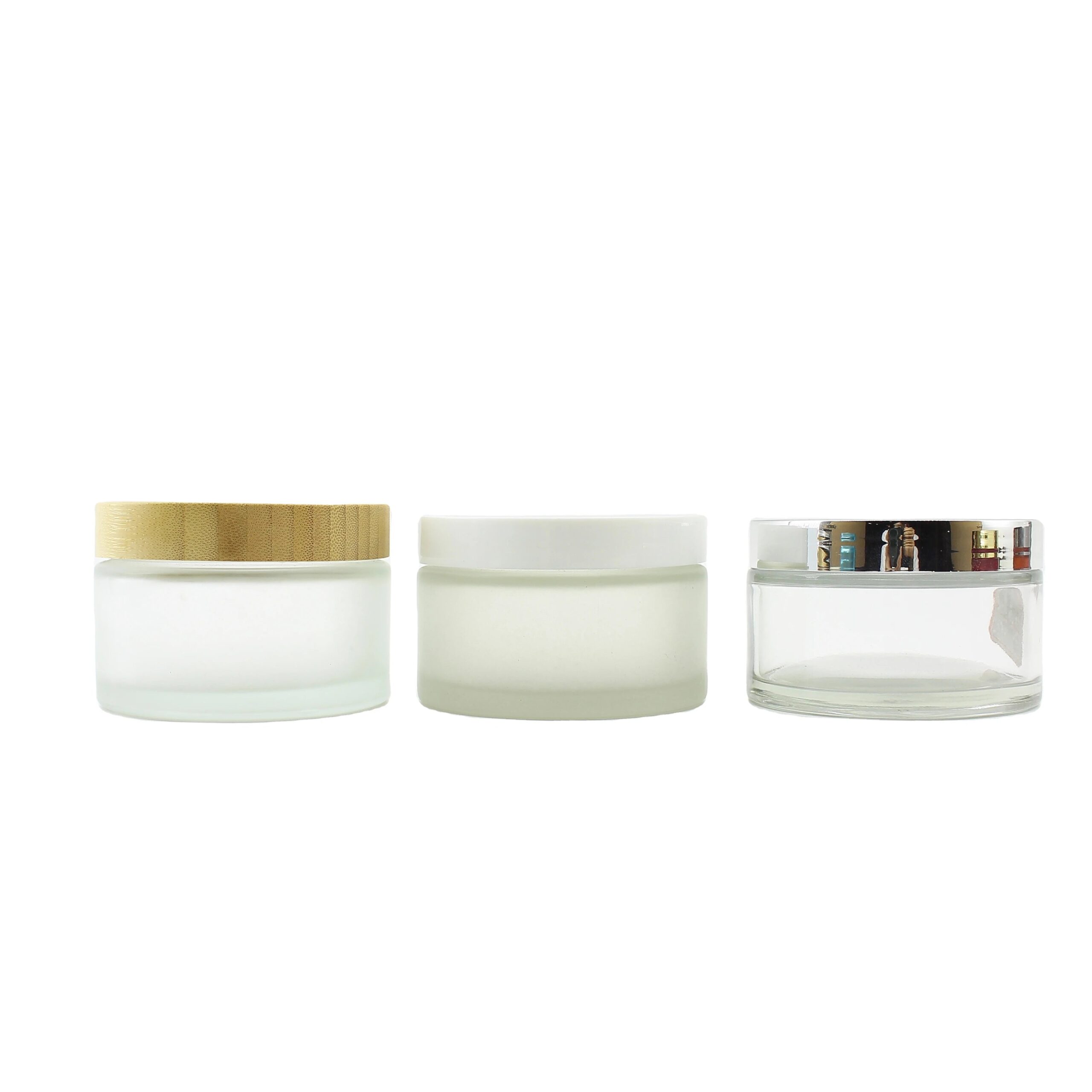 Body Butter Cream Skin Care Frosted Clear Glass Jars Containers Packaging 200ml Cosmetic - 图片 2