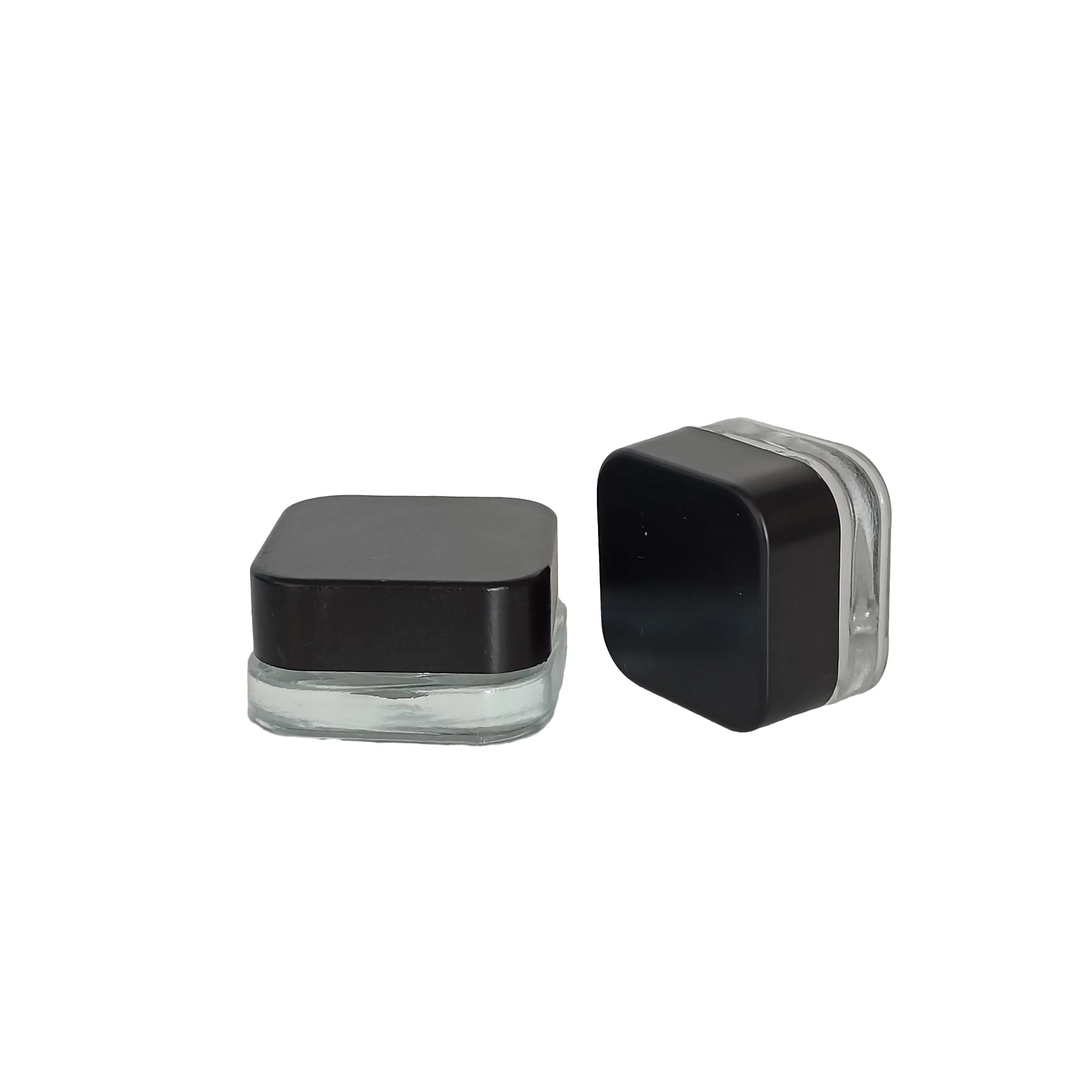 3ml 5ml 7ml 9ml White Black Porcelain Custom square Round Divider Two Compartment Concentrate Jars with CRC Lid - 图片 4