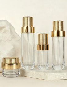 50g 40ml 100ml 120ml Gold Lid Glass Cosmetic Container Package Bottle and Jar