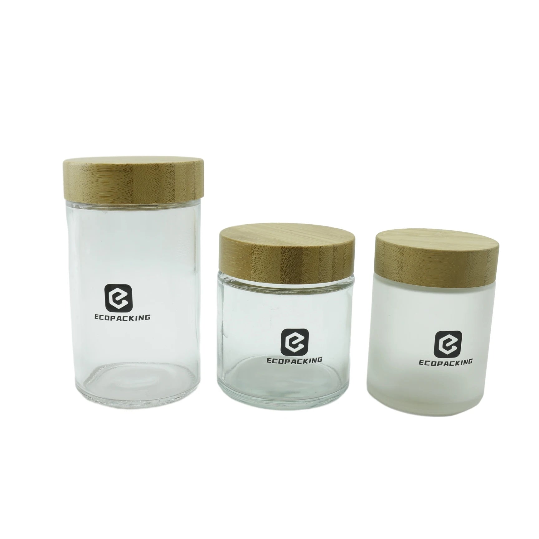 Cosmetic Packaging 110ml 120ml 220ml 300ml 660ml Empty clear Honey Glass Jars with Bamboo Lids