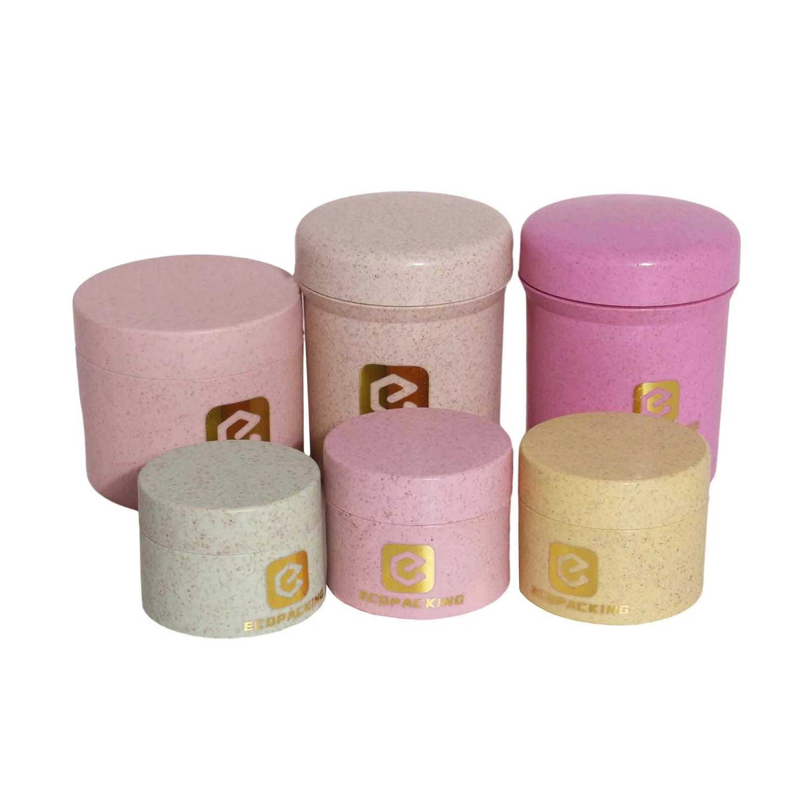 Luxury 10g 20g 30g 50g 100g 150g 200g 250g pink Wheat Straw Cream Jar Container - 图片 6