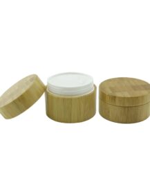 Wholesale Bamboo Cosmetic Plastic Jar with Bamboo Lid Packaging Container All Bamboo Jar