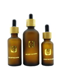 Best Selling Empty 30ml Amber Cosmetic Glass Dropper Bottle Essential Oil Bottle with Pipette and Paper Tube Packaging