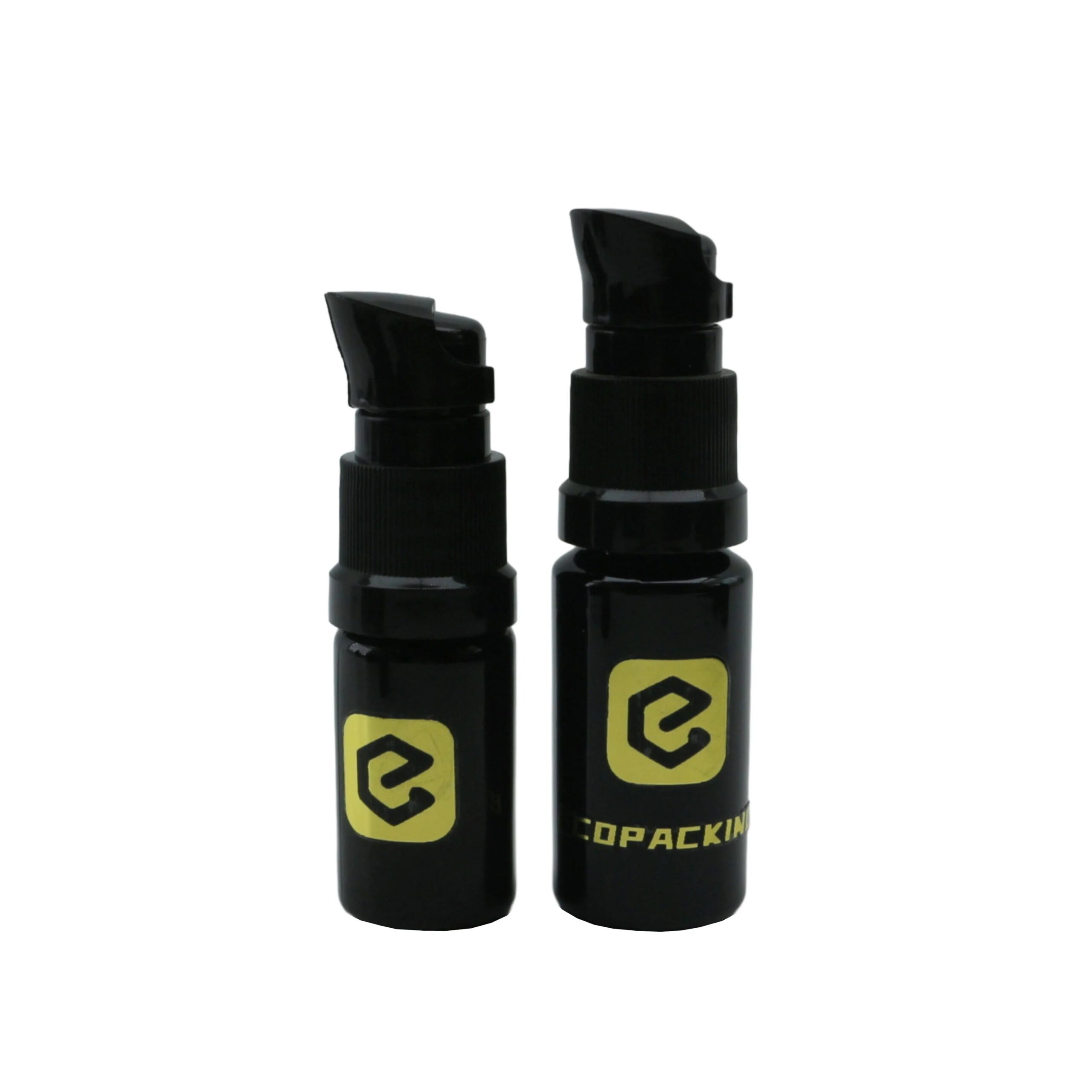 Luxury 15ml 0.5oz Round UV Violet Black Glass Pump Bottle for Serum - 图片 2