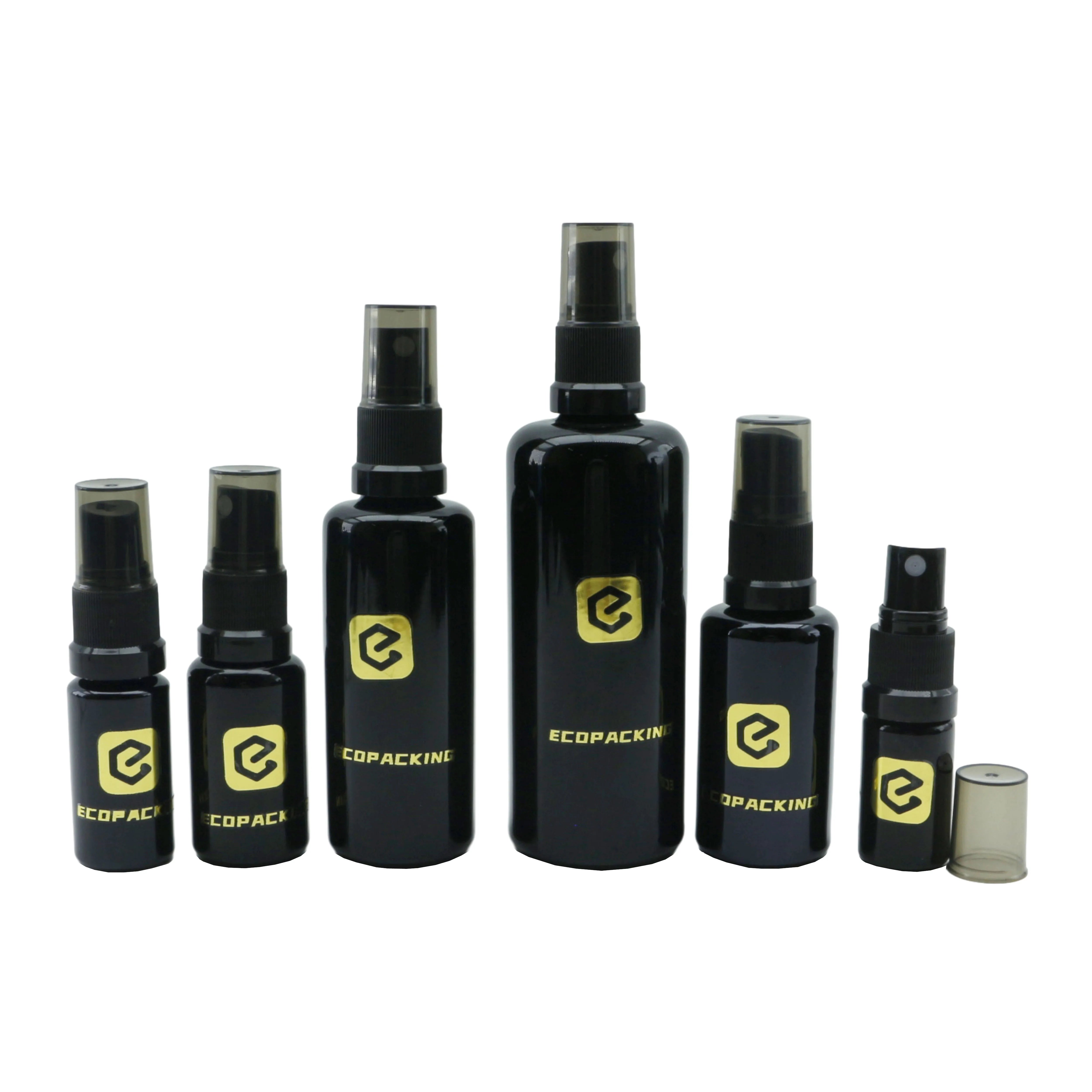 Hot Sale 5ml 10ml 15ml 20ml 30ml 50ml 100ml 200ml Uv Black Glass Spray Bottle for Cosmetic Packaging - 图片 6