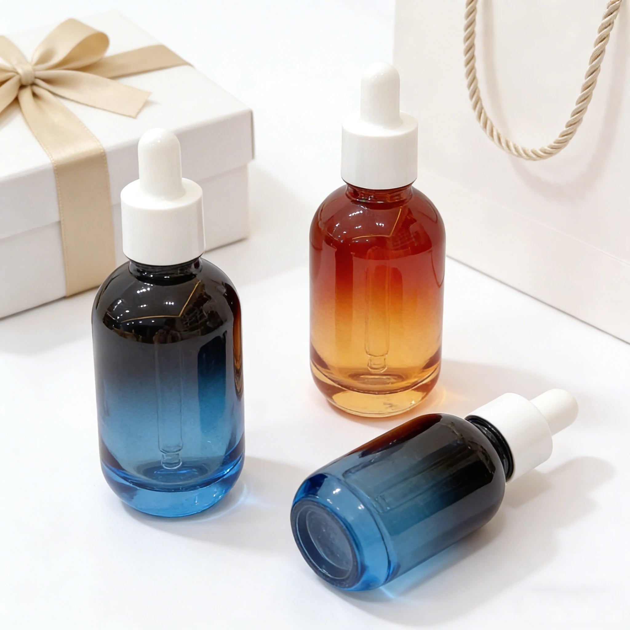 Wholesale 10ml-100ml Glass Perfume Essential Oil Serum Dropper Bottles with Cap and Box - 图片 6