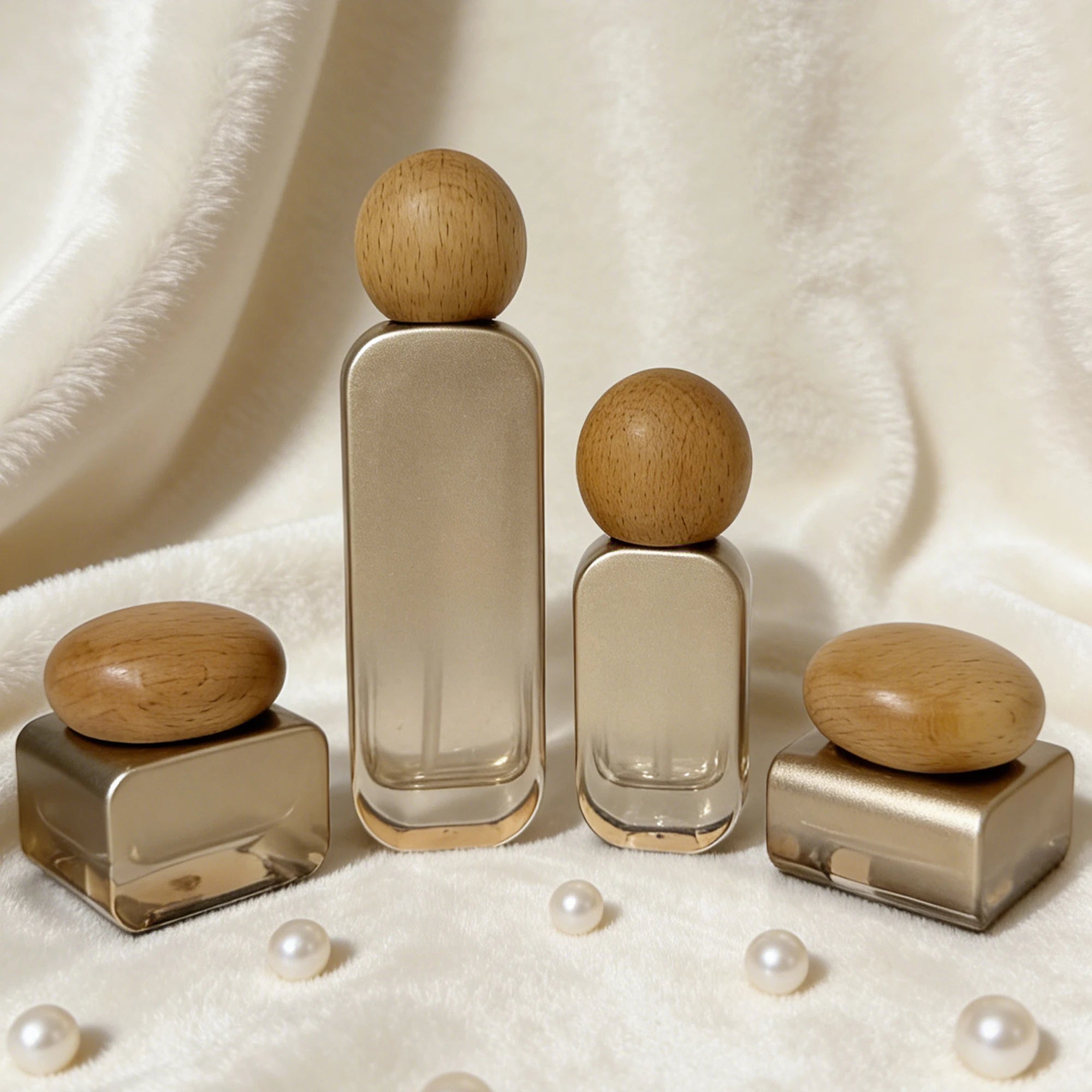 20ml 30ml 50ml 100ml 120ml Luxury Square Glass Lotion Pump Bottle Gold Serum Cream Toner Fine Mist Cosmetic Packaging Set Jar - 图片 2