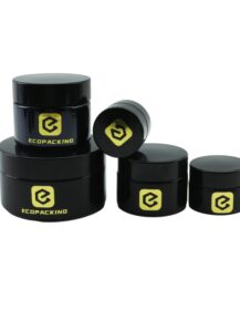Hot Sale Emtpy UV Black Dark Violet Cosmetic Glass Cream Jar Concentrate Container