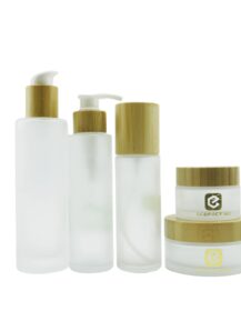 15/30/50/100 g ml Eco Friendly Bamboo Glass Dropper Bottle Spray Pump Cap Bamboo Cream Jar with Bamboo Lid