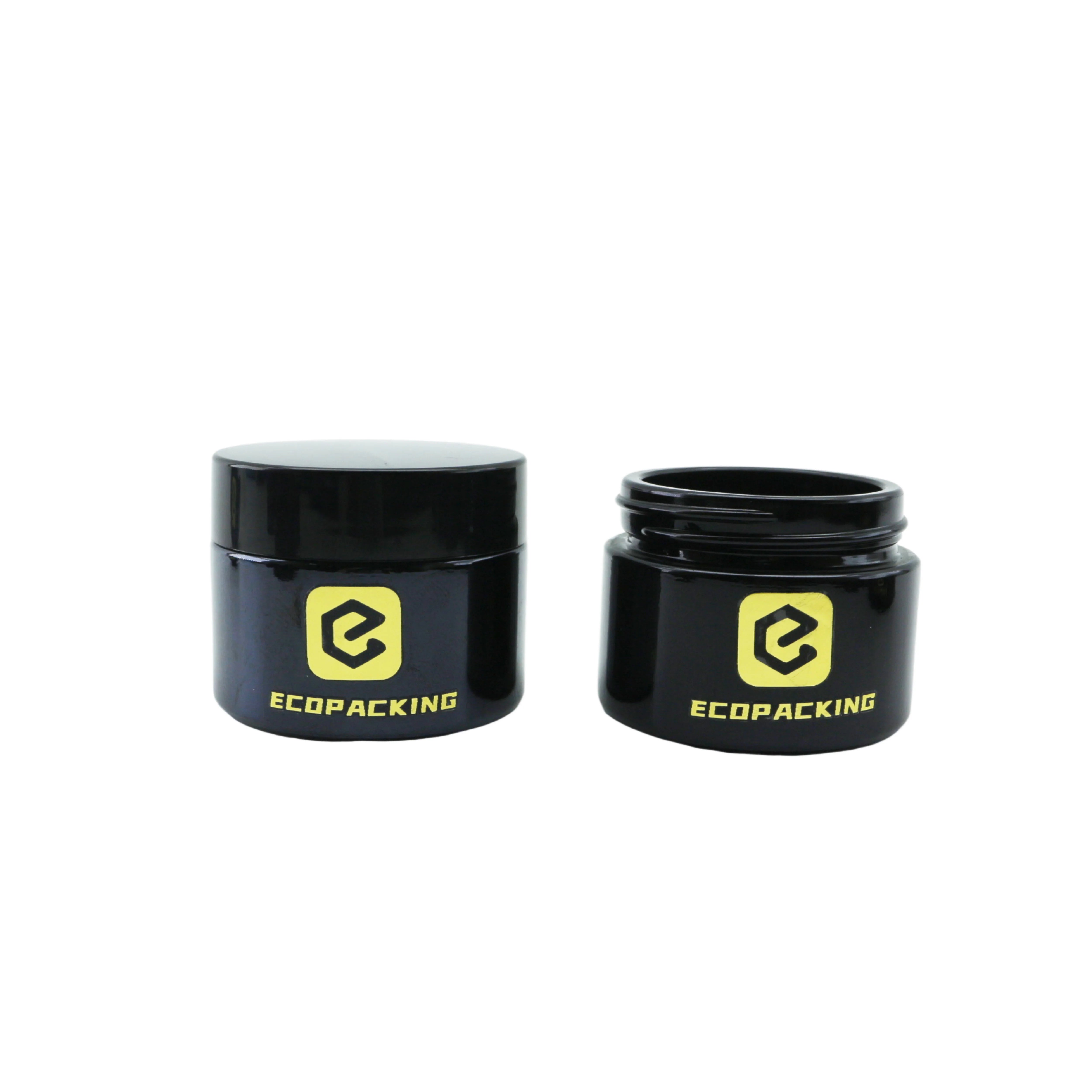 5ml 15ml 30ml 50ml 100ml 200ml Luxury Black Uv Dark Violet Glass Cosmetic Cream Jar with Lid for Hair Wax Body Butter Candle - 图片 6