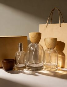 Hot-selling Custom Wooden Cap 30ml 50ml 100ml Perfume Bottle Cylindric Glass Perfume Bottle with Box