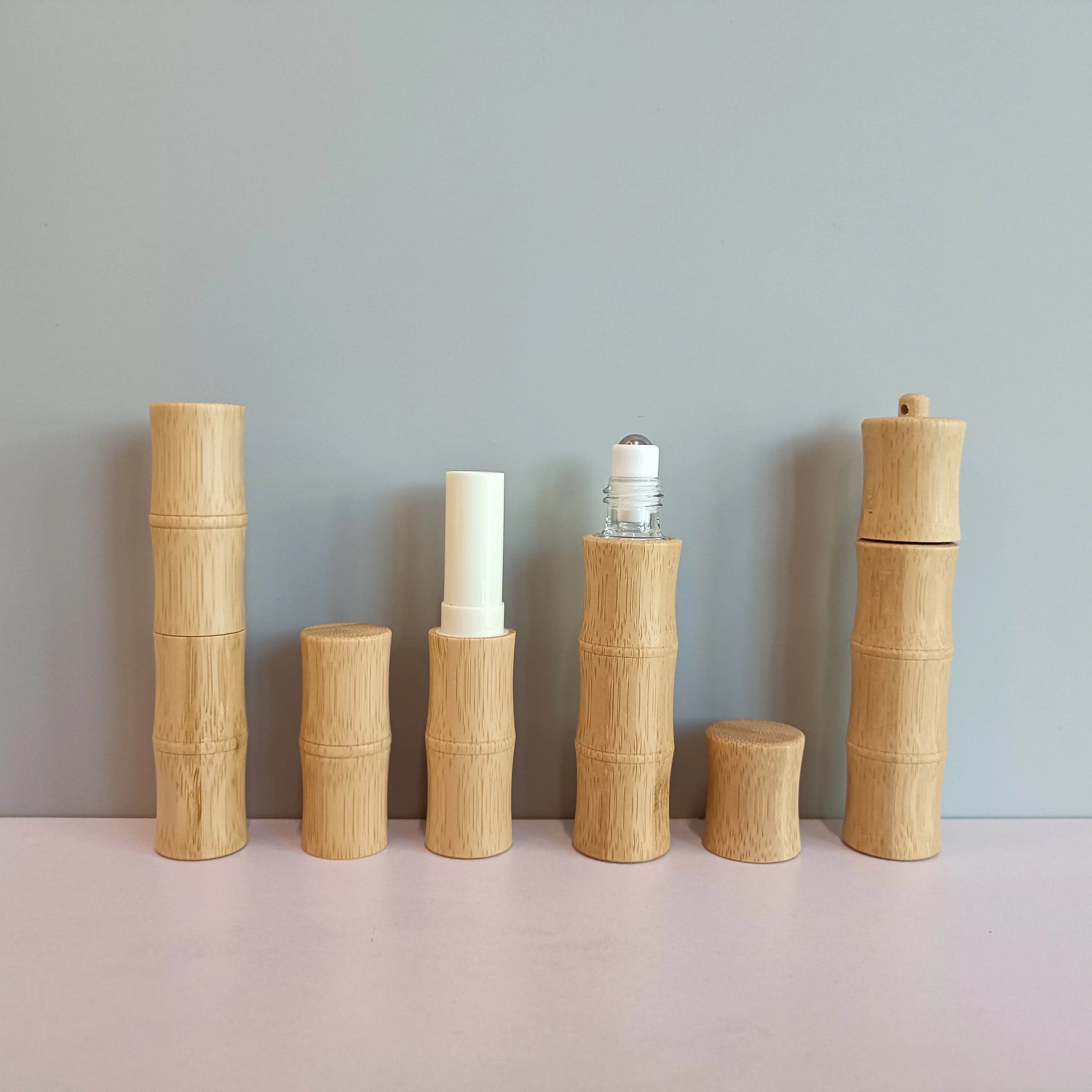 Eco-friendly Cosmetic Bamboo Roll on Essential Oil Empty 5ml 10ml Bamboo Roller Bottle - 图片 4