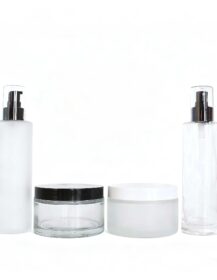 Skin Care Frosted Clear Glass Serum Lotion Oil Pump Bottle 200ml Glass Spray Bottle and Face Cream Container