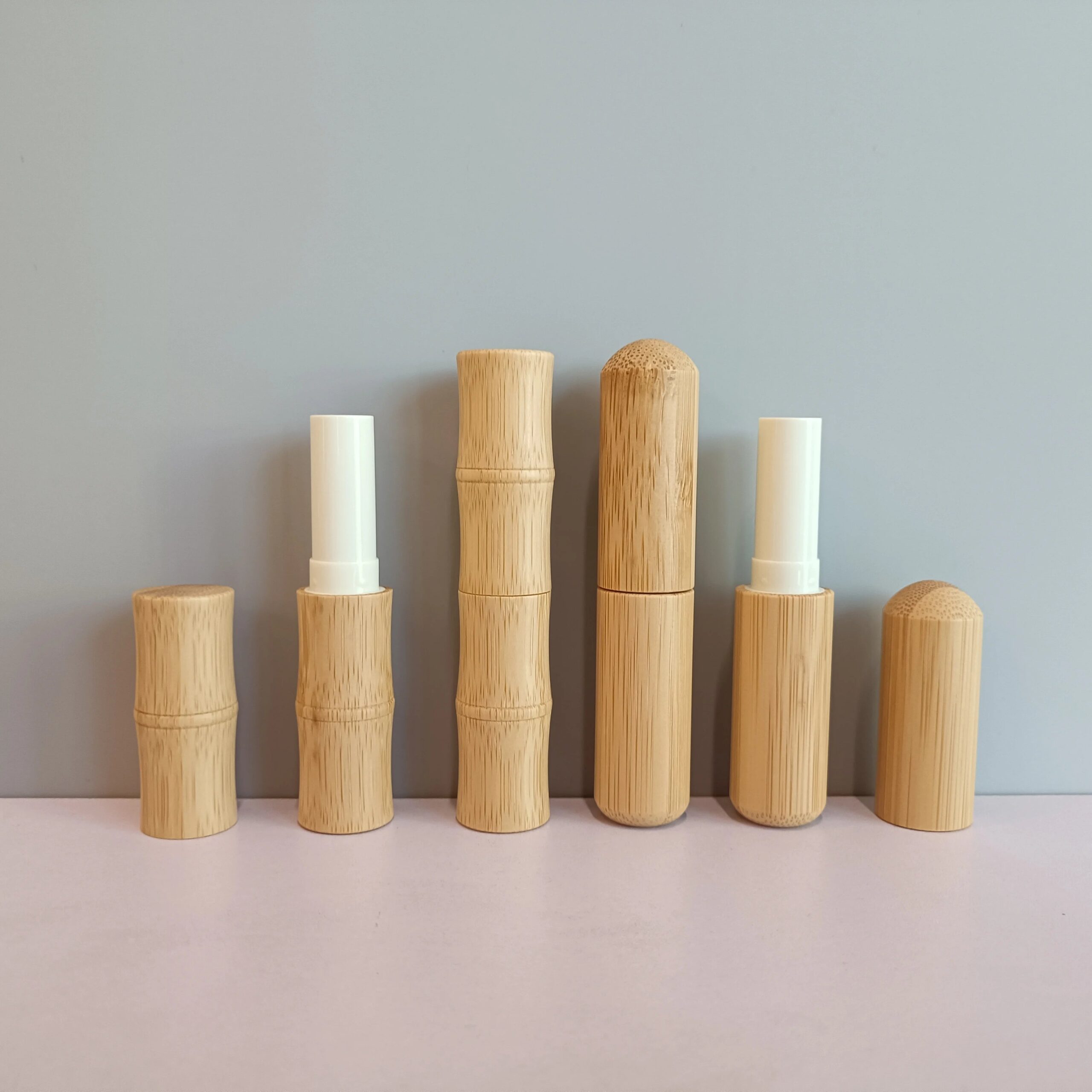 Biodegradable Eco Friendly Empty Cosmetics Packaging 5ml Bamboo Lip Balm Container Lipstick Tube
