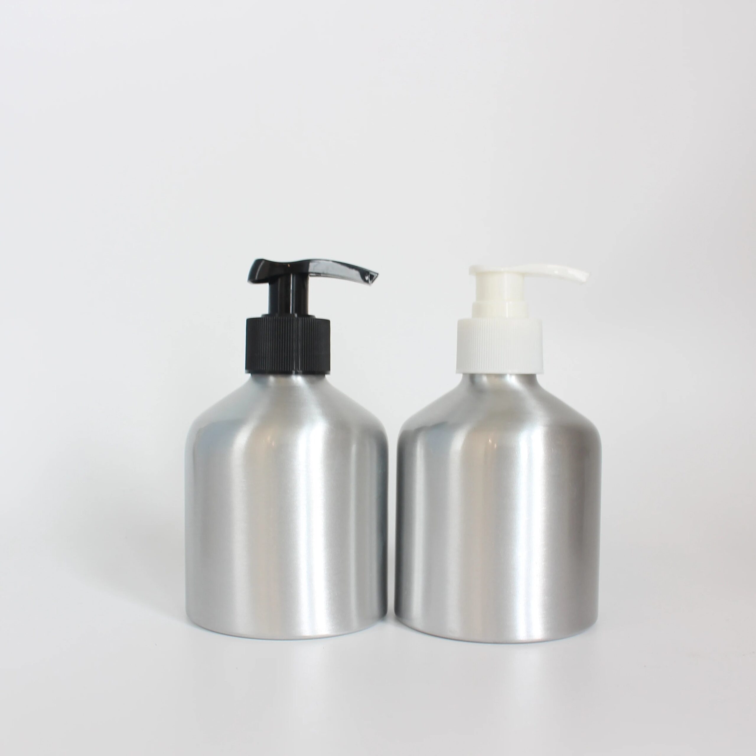 Cosmetic Metal Round Empty Aluminum Bottle with Lotion Pump for Skin Care Hair Care Shampoo Packaging - 图片 2