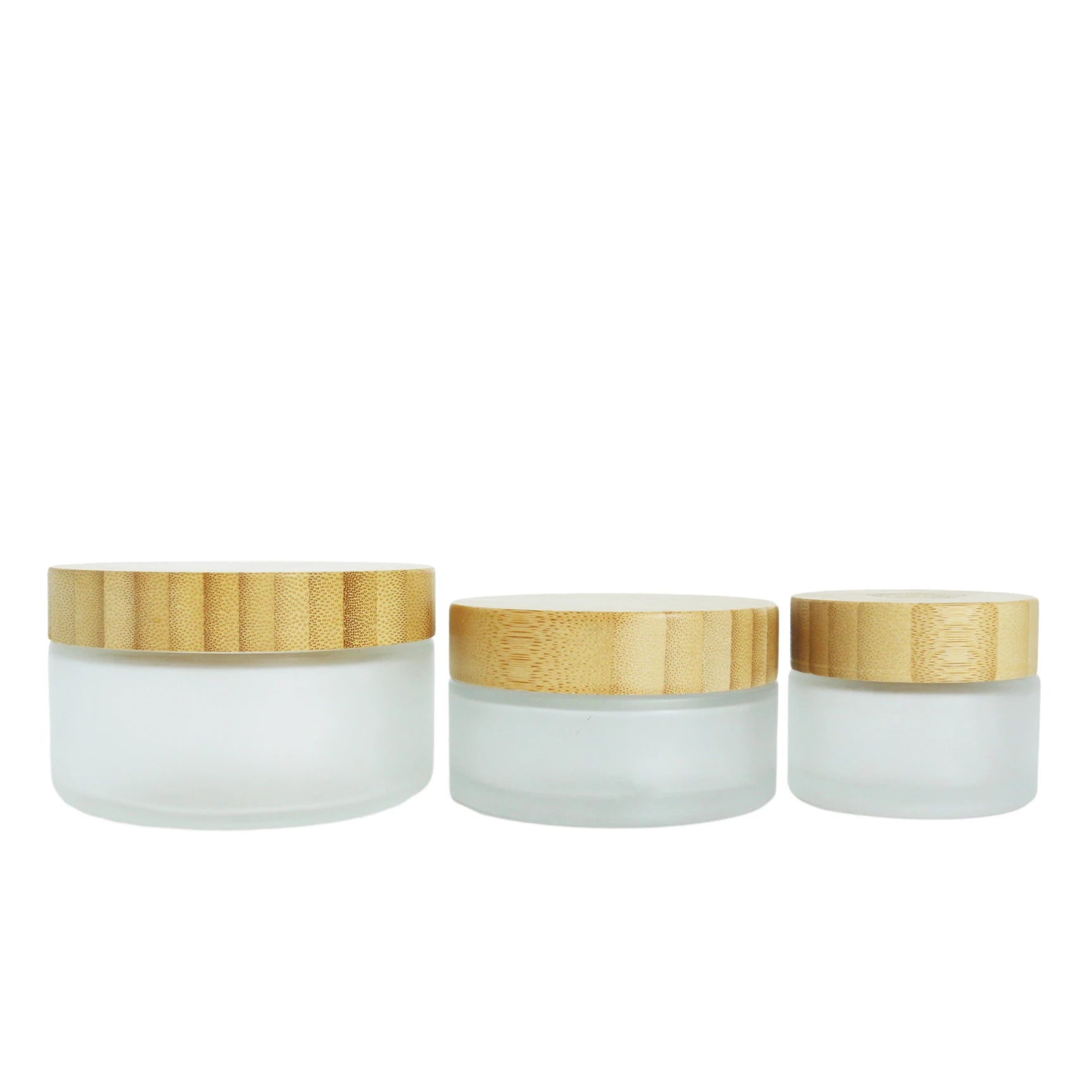 100ml Frosted Empty Cosmetic Glass Jar Bamboo Wooden Lid for Skin Care Products Eye Cream Hair Wax Body Balm Candle Balm Plastic - 图片 4