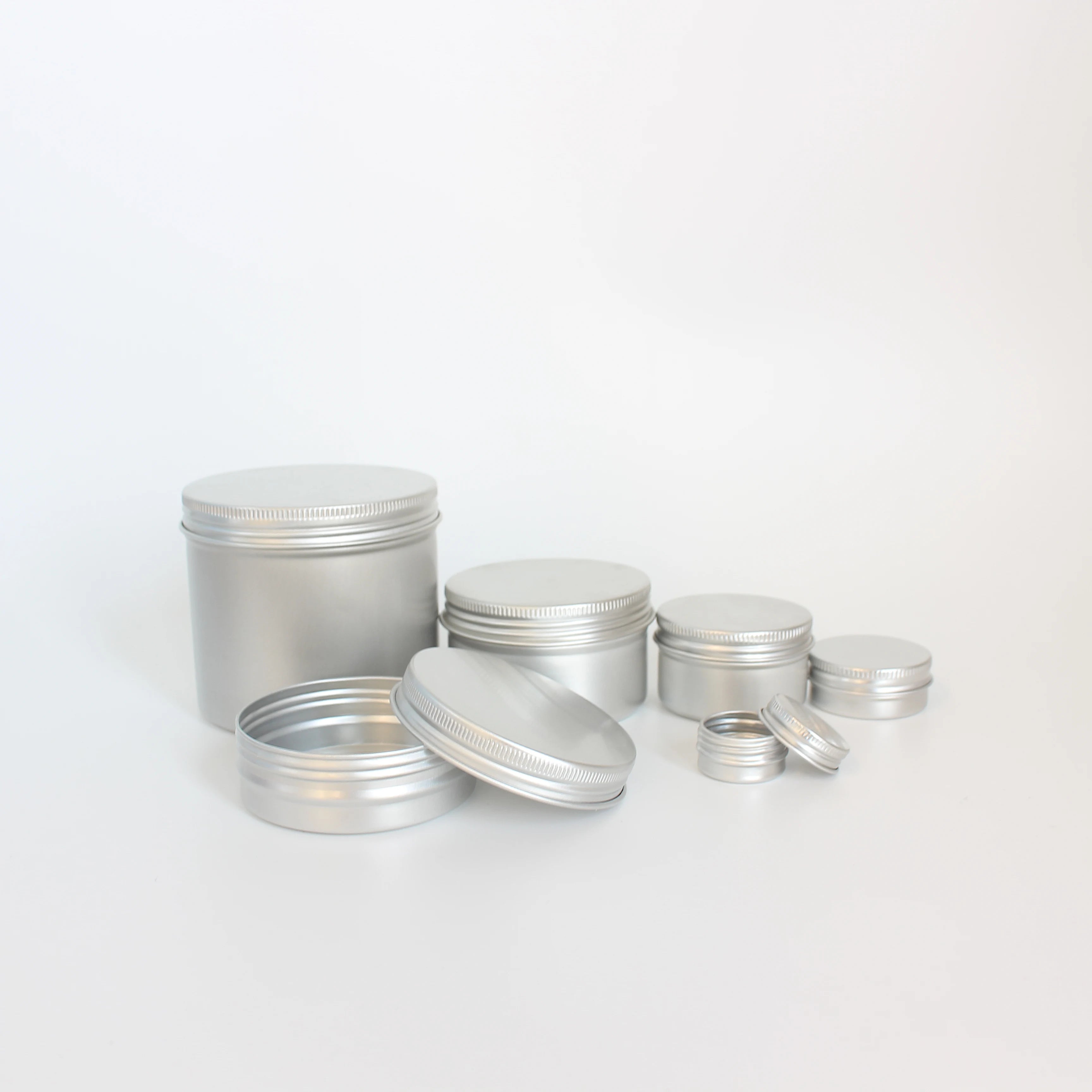 Wholesale 5ml 15ml 30ml 50ml 100ml 120ml Hair Pomade Silver Aluminum Round Tins Jar 4 OZ 120G Wax Storage Container Tin Box - 图片 5
