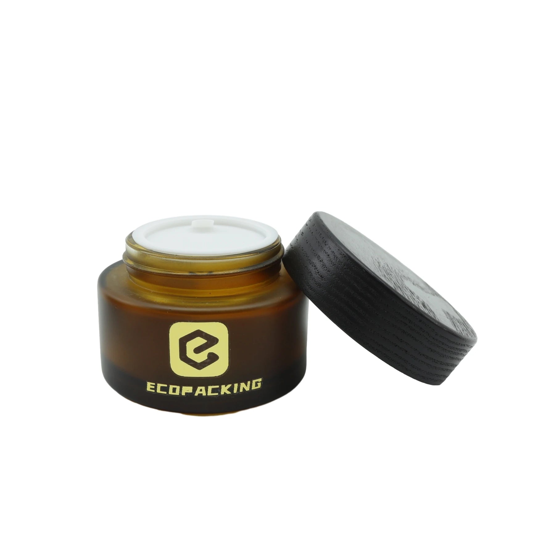 5ml 15ml 30ml 50ml 100ml 200ml Frosted Amber Brown Glass Cosmetic Cream Lotion Jar with Bamboo Lid for Skin Care B8888 - 图片 5