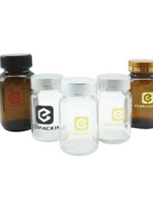 60ml 100ml 120ml 150ml 200ml 250ml 300ml Empty Custom Glass Capsule Supplement Pill Bottle Packaging with Lid B8888