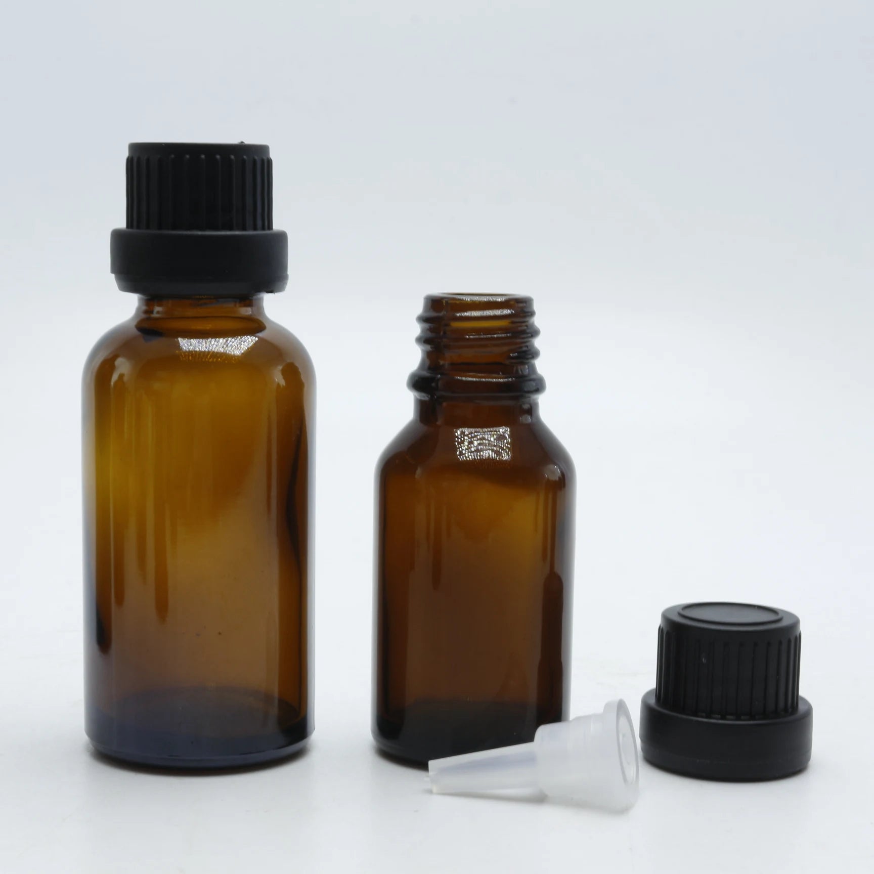 good price hot sale 5ml 10ml 15m l20ml30ml 50ml100ml amber essential oil bottle amber glass bottle with dropper black cap - 图片 2