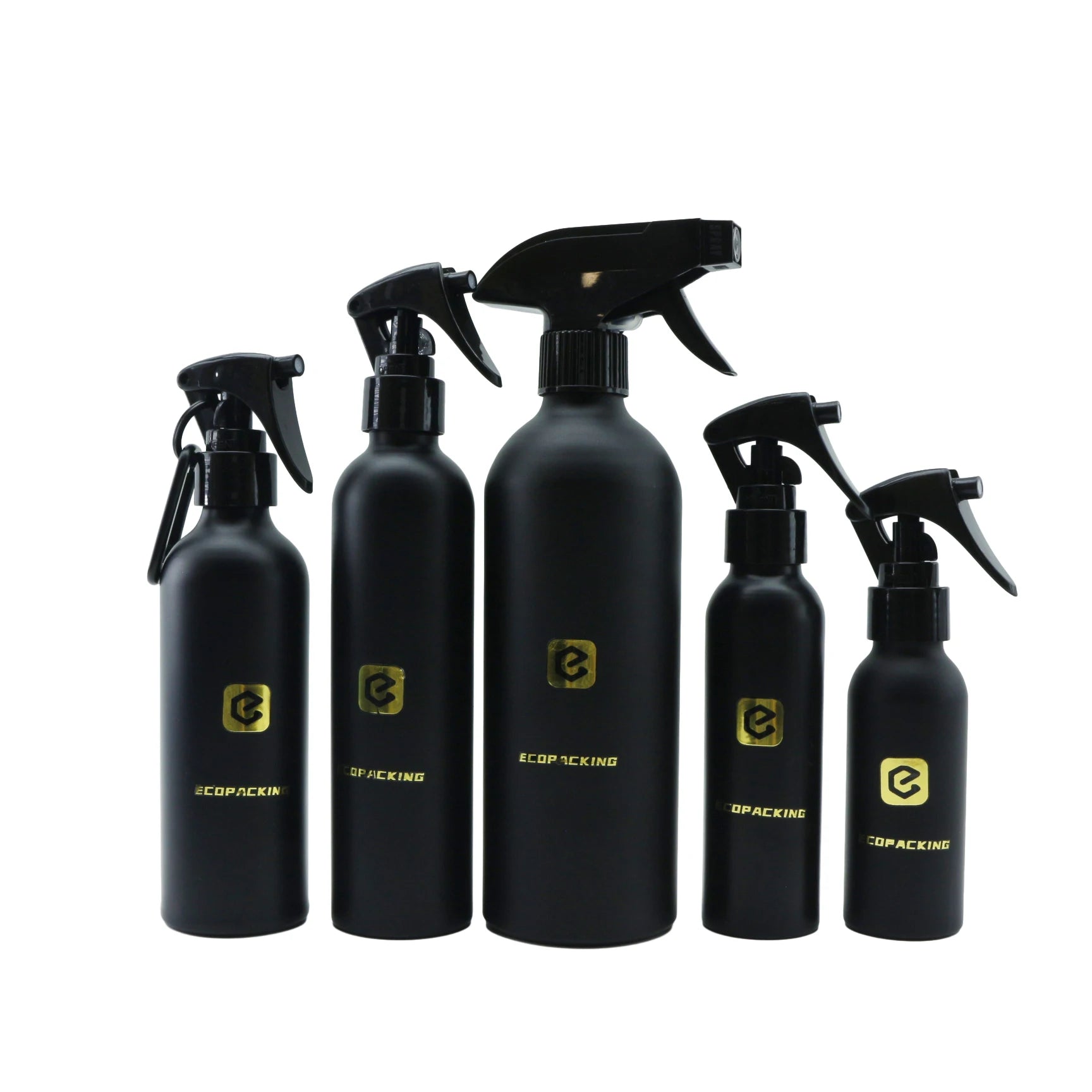 Matte Black 30ml 50ml 100ml 150ml 250ml 300ml 500ml Black Aluminum Fine Mist Spray Bottle for Face Toner