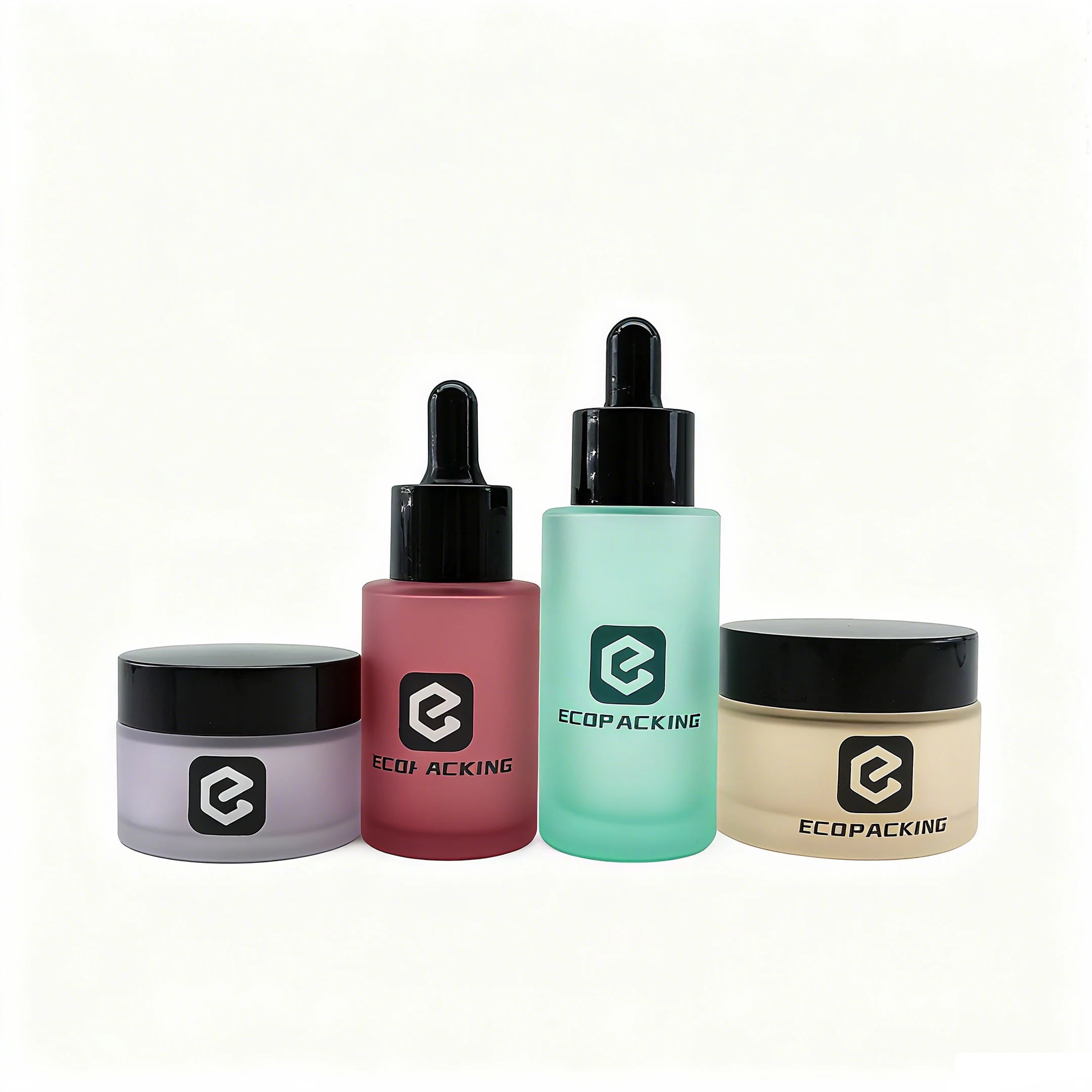 30ml Flat Frosted White Glass Dropper Pump Bottle with Hot Stamping for Eye Drops Essential Oils Cosmetics & Lotions - 图片 5
