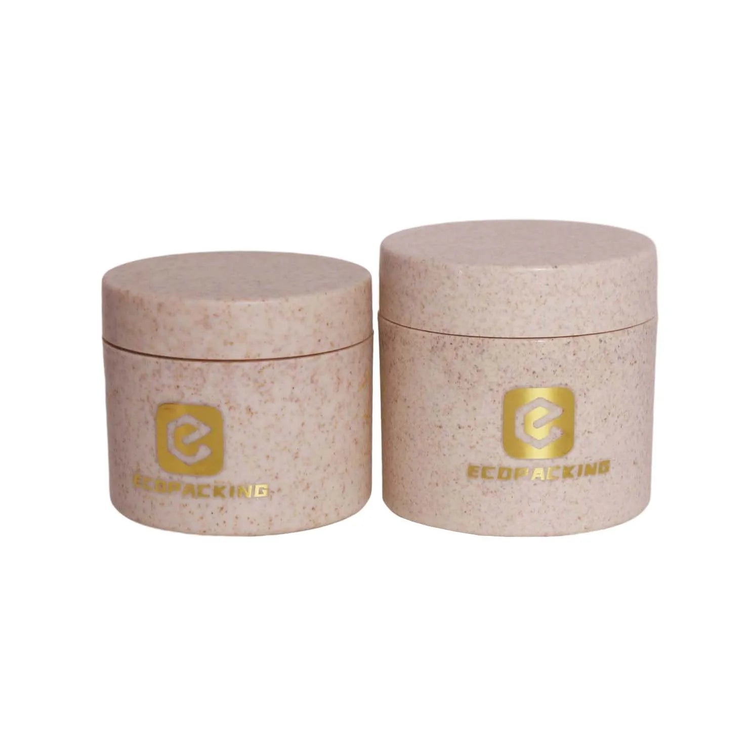 10g 20g 30g 50g 100g 150g 200g 250g Beige Wheat Straw Plastic Cosmetic Cream Jars with Lids - 图片 5