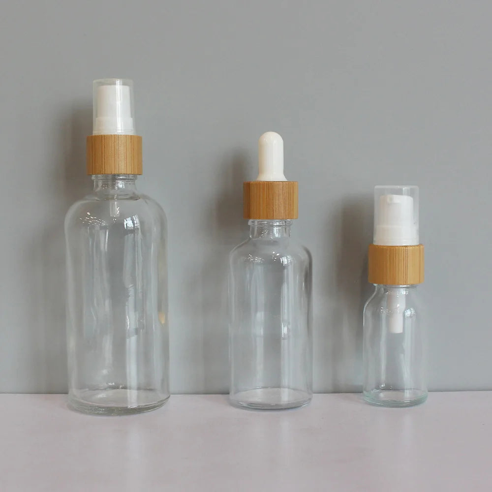 Wholesale Empty Clear Glass Dropper Bottle 100ml Essential Oil Bottle 50ml Glass Perfume Bottle with Golden Silver Dropper Cap - 图片 4