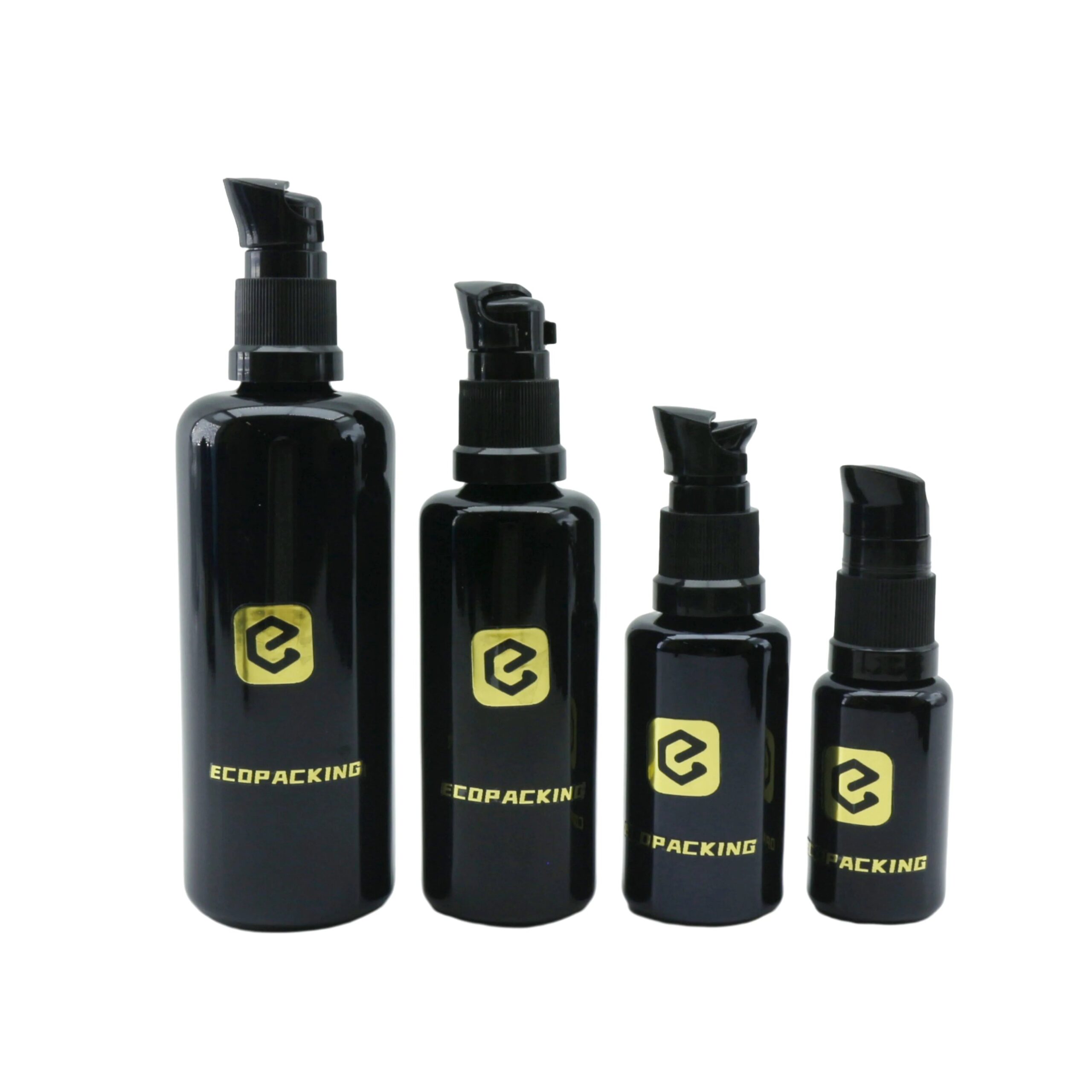 Hot Sale Uv Violet Bottle 15ml 30ml 50ml 100ml Black Glass Lotion Bottle for Hair Oil - 图片 2
