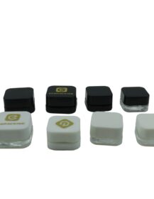 3g 5g 7g 9g Small clear Glass Cream Jars Custom logo square Concentrate Containers Child Proof Glass Jar with Child Proof Cap