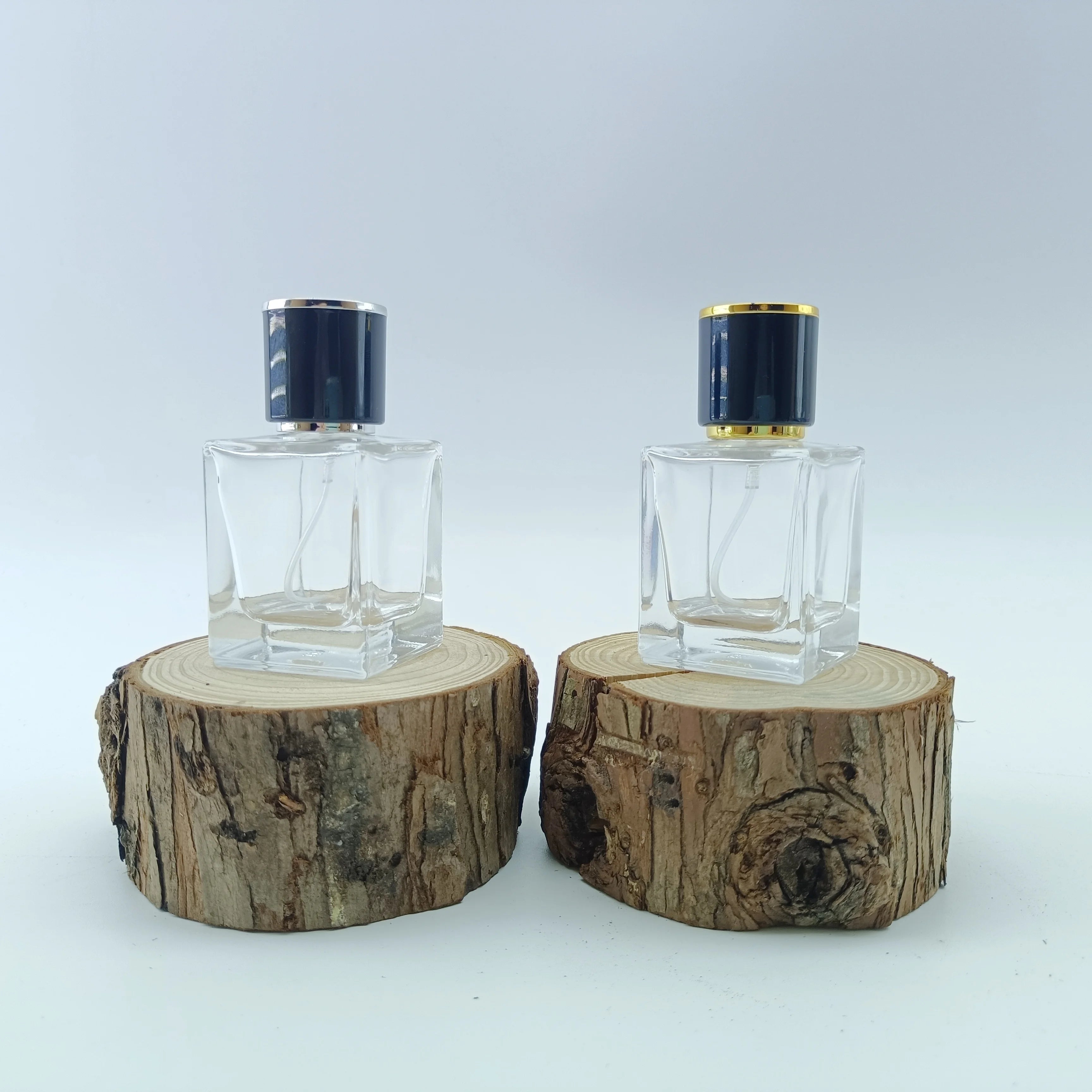 Luxury Heavy Glass Perfume Bottle 50ml Cylinder Parfum Bottle 30ml Empty Glass Fragrance Perfume Bottle With Flocking Cap - 图片 3