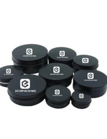 Wholesale 15ml 30ml 50ml 60ml Matte Black Aluminum Tin Can Screw Top  Lip Balm Jar Lip Balm Container