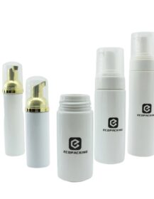 Frosted Skincare Custom Luxury Foam Pump Bottle 150ml 200ml Shampoo Pump Bottle Gold Liquid Soap Cosmetics Packaging