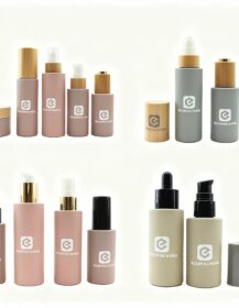 New Design Push Button Flat Shoulder 30ml 50ml 100ml Essential Oil Bottle Frosted Cosmetic Glass Facial Cleanser Skin Care Serum