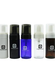 Luxury Foam Pump Bottle 50ml 100ml 150ml 200ml clear White Amber Black Cosmetic Plastic Bottle