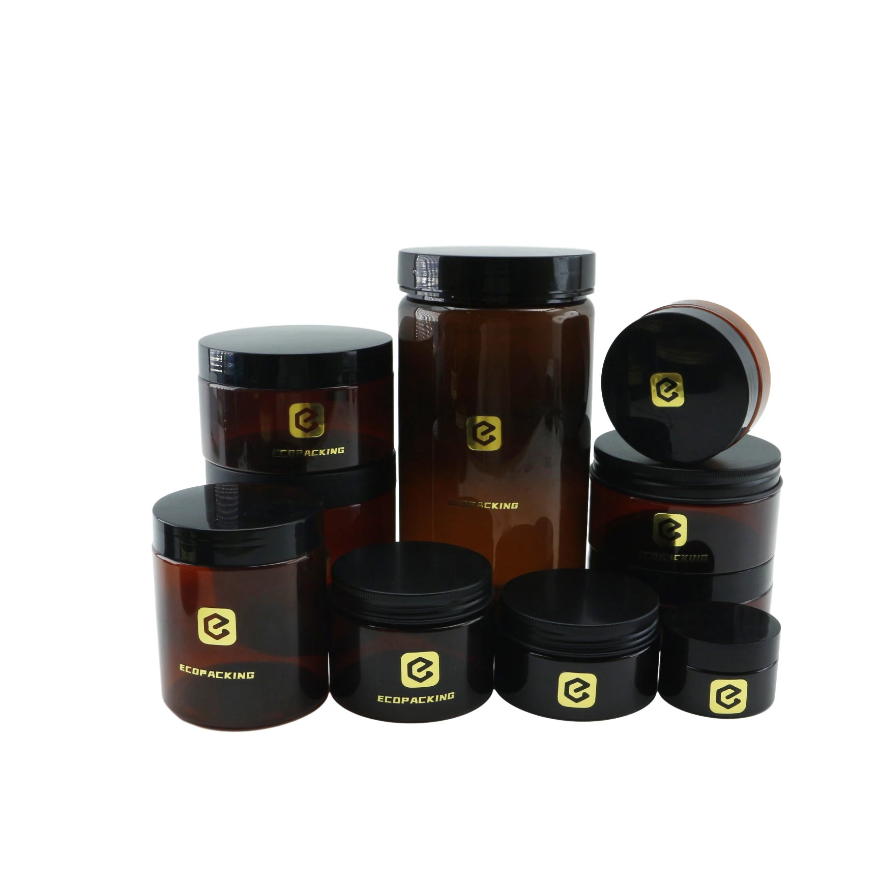 30g 50g 100g 120g 150g 200g 300g 500g 1000g Amber Brown Pet Plastic Jar Food Grade for Spice Tea Kitchen Powder - 图片 3