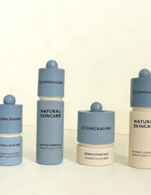 Natural Skincare Series Empty Glass Press Pump Bottle Moisturizing Jar Ecological Packaging Design