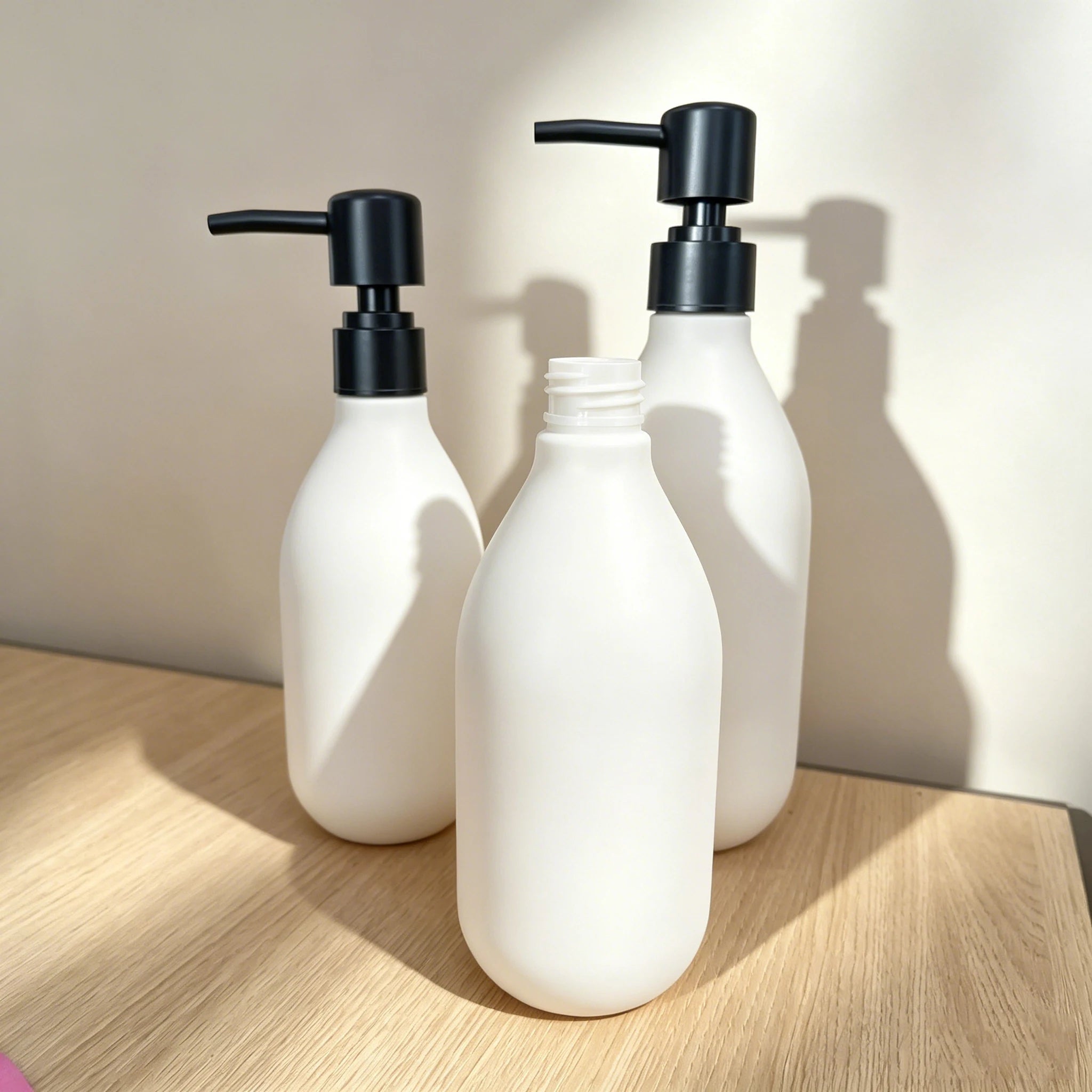 Amber Black Matte PET Plastic Bottles 500ml 300ml Pump Shampoo Hair Oil Lotion Packaging - 图片 3