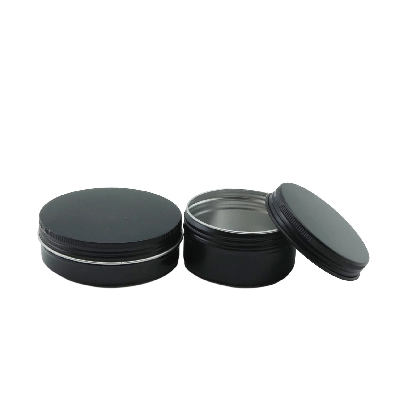 10g 50g 60g 100g 120g Custom Metal Black Aluminum Tin Box Can Jars for Candle Wax Shampoo Beard Oil Jar - 图片 5