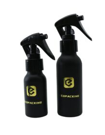 Empty Skincare 100ml Matte Black Aluminum Liquid Bottle Spray Bottles with Trigger