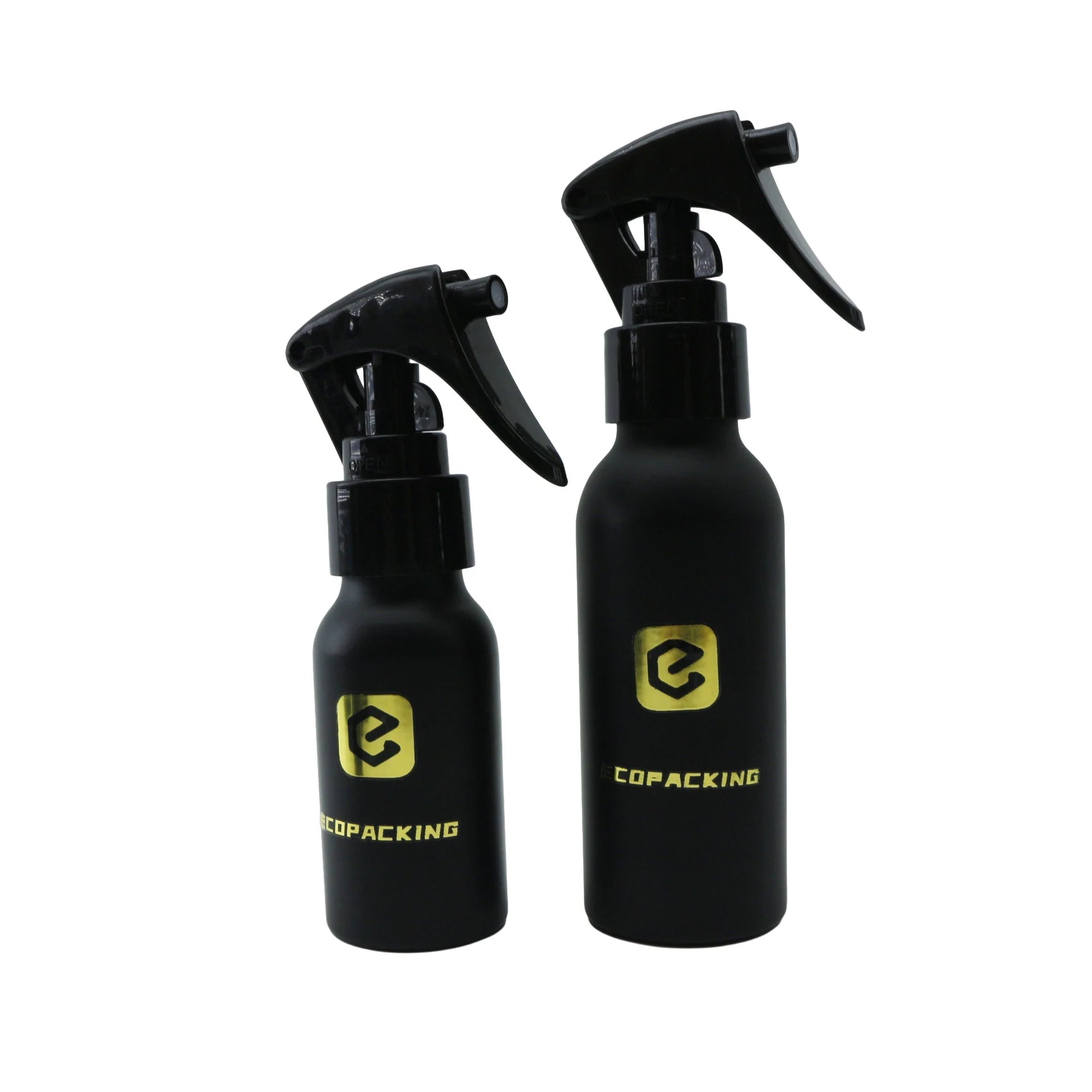 Empty Skincare 100ml Matte Black Aluminum Liquid Bottle Spray Bottles with Trigger