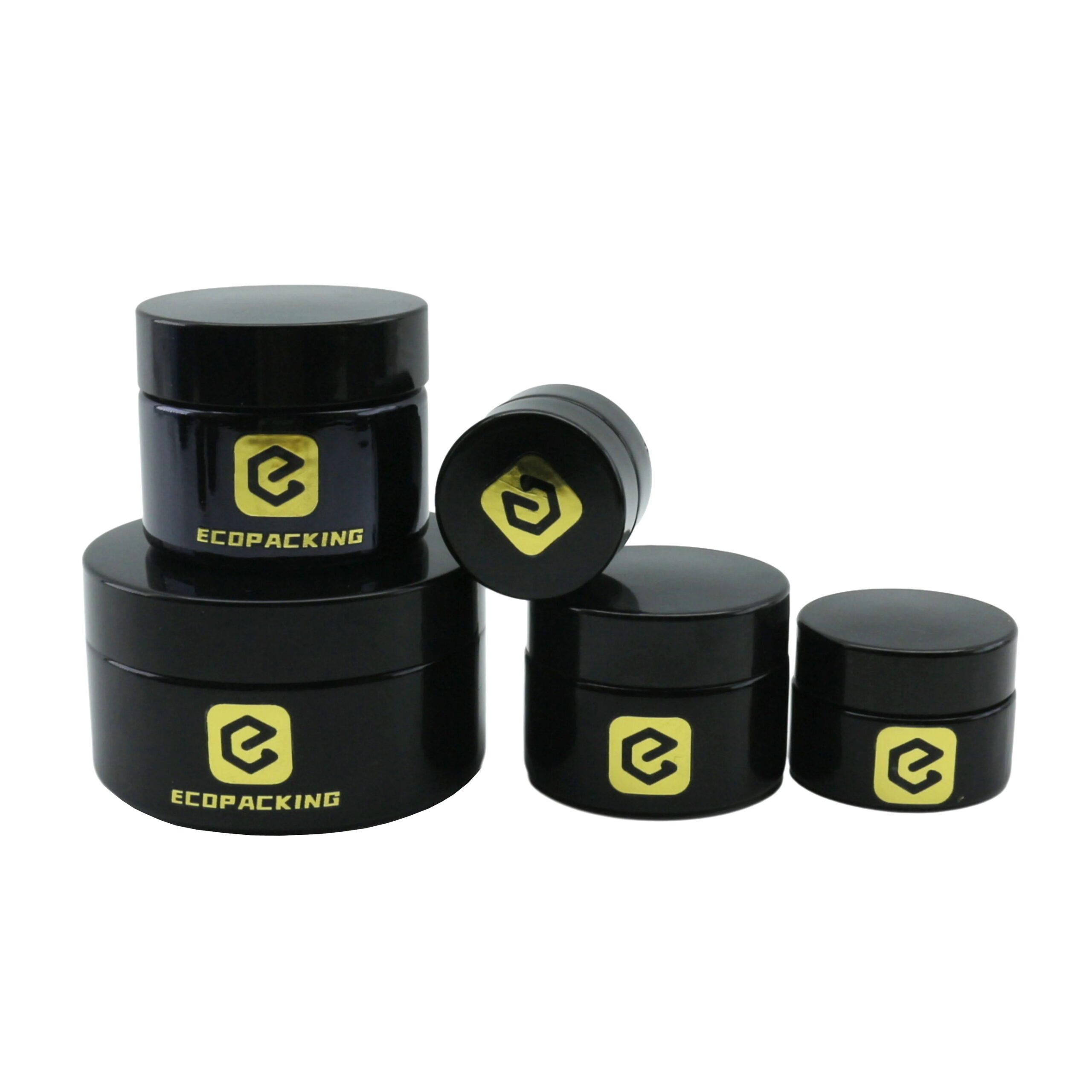 Portable Hand Cream Jar 5ml 15ml 30ml 50ml Uv Black Cream Jars Glass Wide Mouth Container - 图片 2