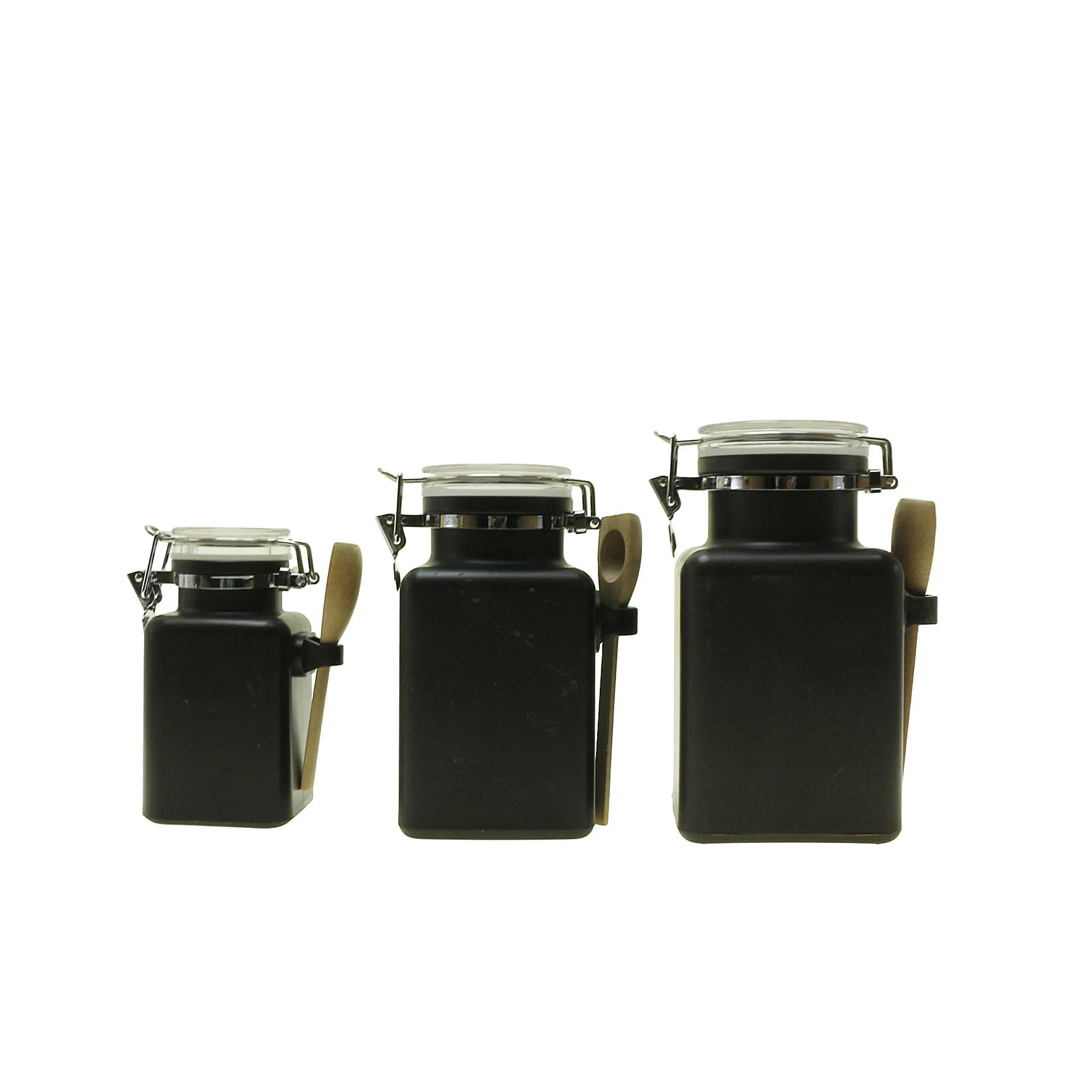 Cosmetic Empty White Black Cosmetic Body Scrub square Bath Salt Cosmetic Jar with Spoon Packaging - 图片 2