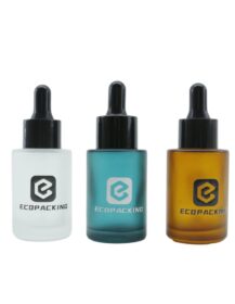 Cosmetic Dropper Bottle 30ml Flat Shoulder Essential Oil Hair Oil Glass Serum Dropper Bottles