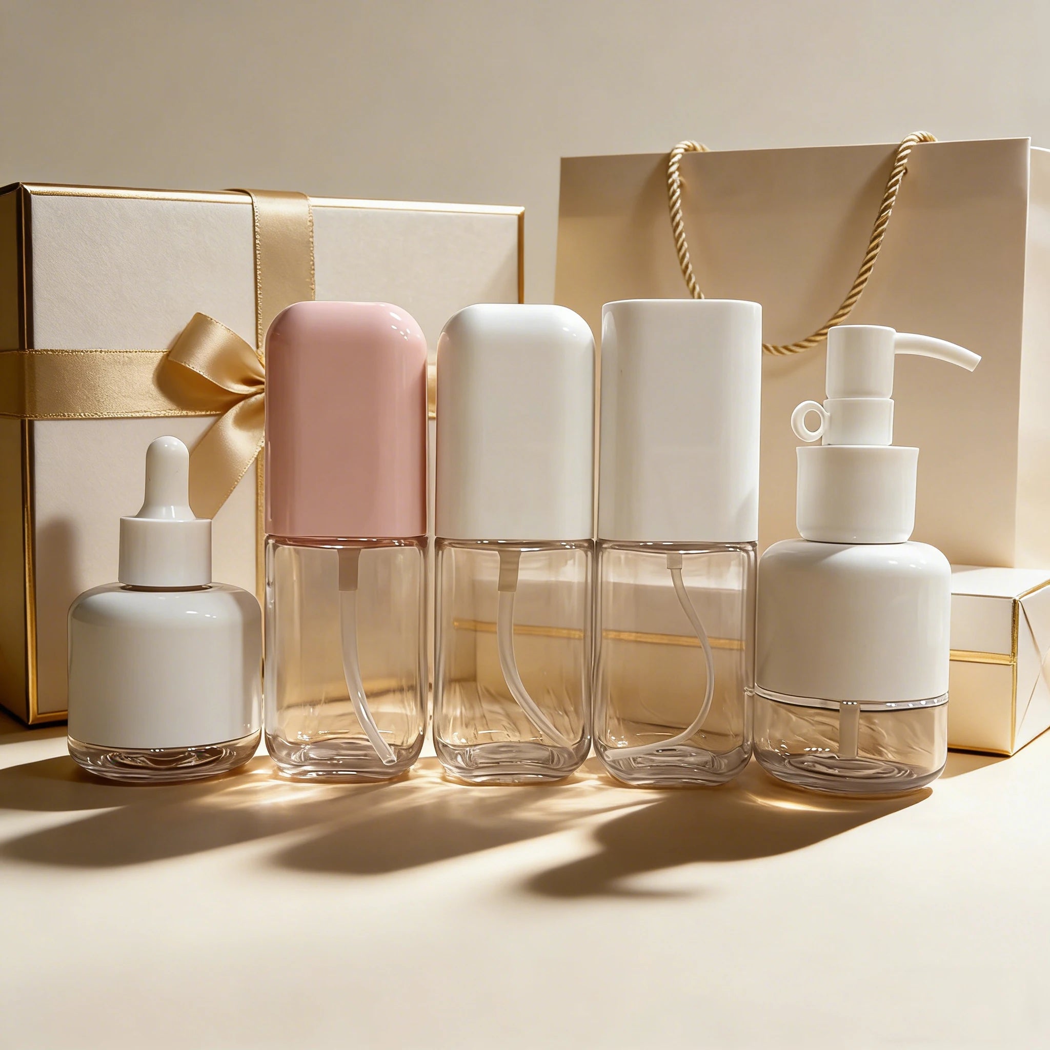 Custom Color Empty Luxury Plastic PET Lotion Bottles 80ml 100ml 120ml Square Clear Body Lotion Pump Cosmetic Packaging