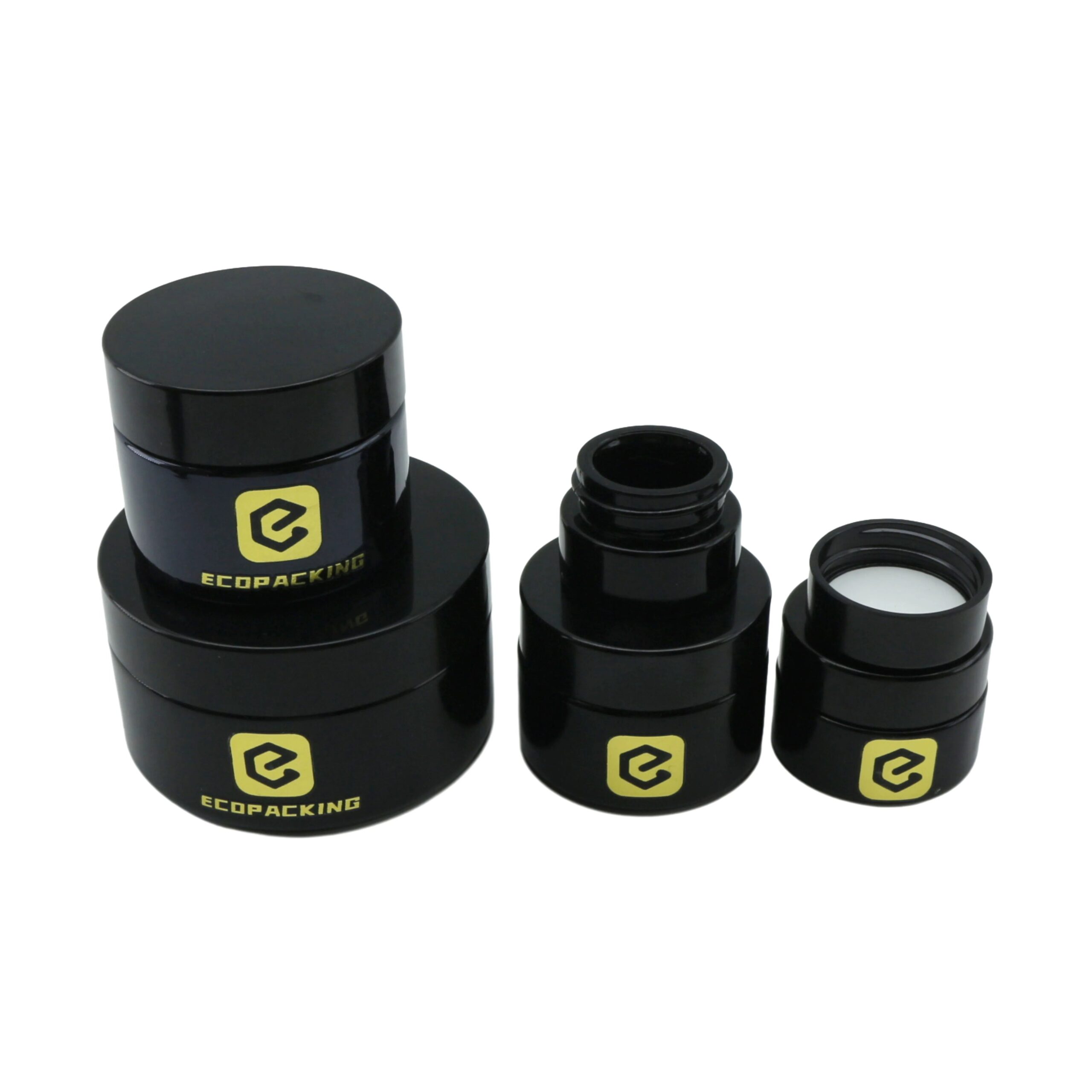 Luxury Cosmetic Jars 15ml 30ml 50ml Black Glass Jar Uv Violet Lotion Jar - 图片 2