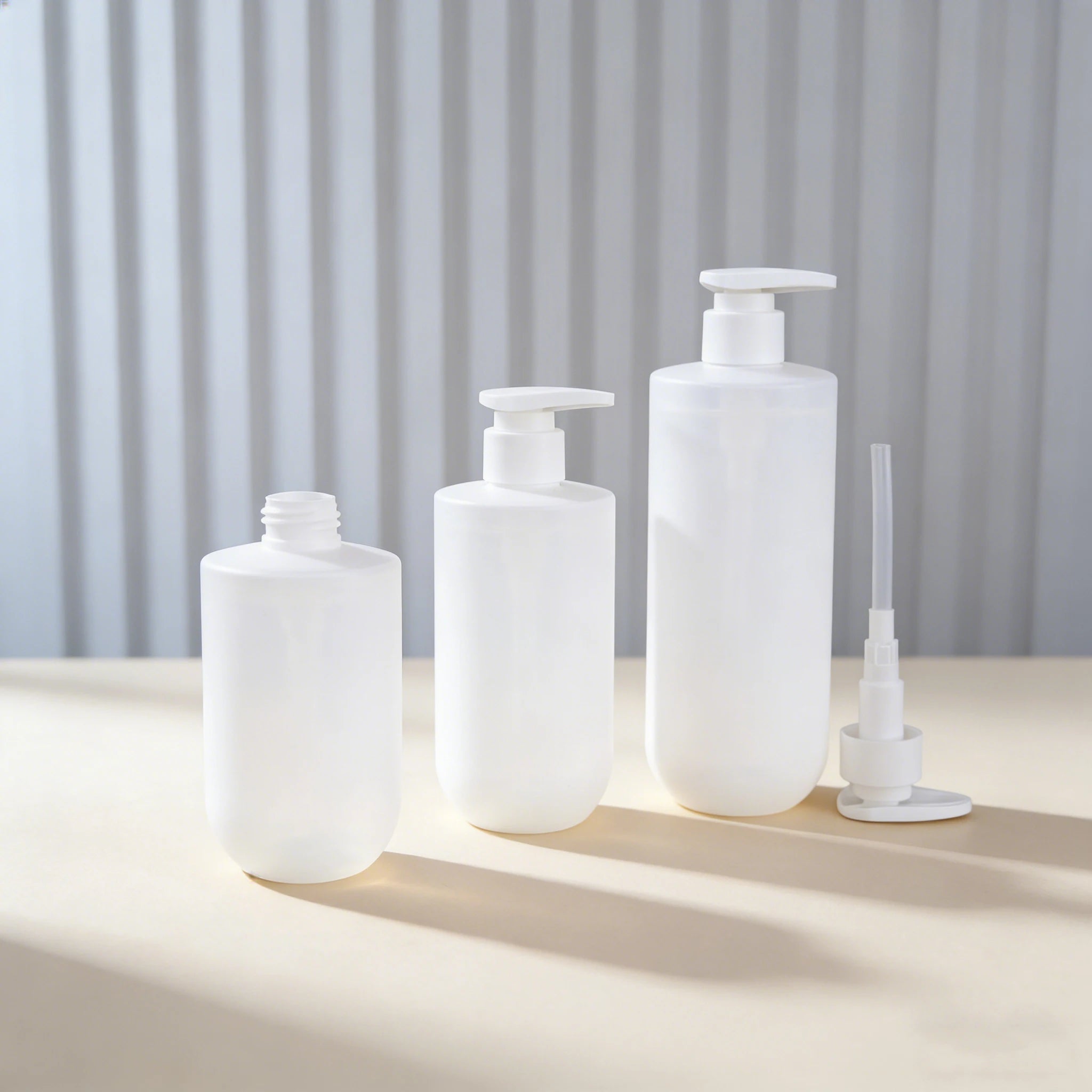 Luxury Large Capacity Empty Shampoo & Conditioner Bottles 500ml/400ml/350ml Grey HDPE Body Wash Shower Gel Packaging - 图片 5